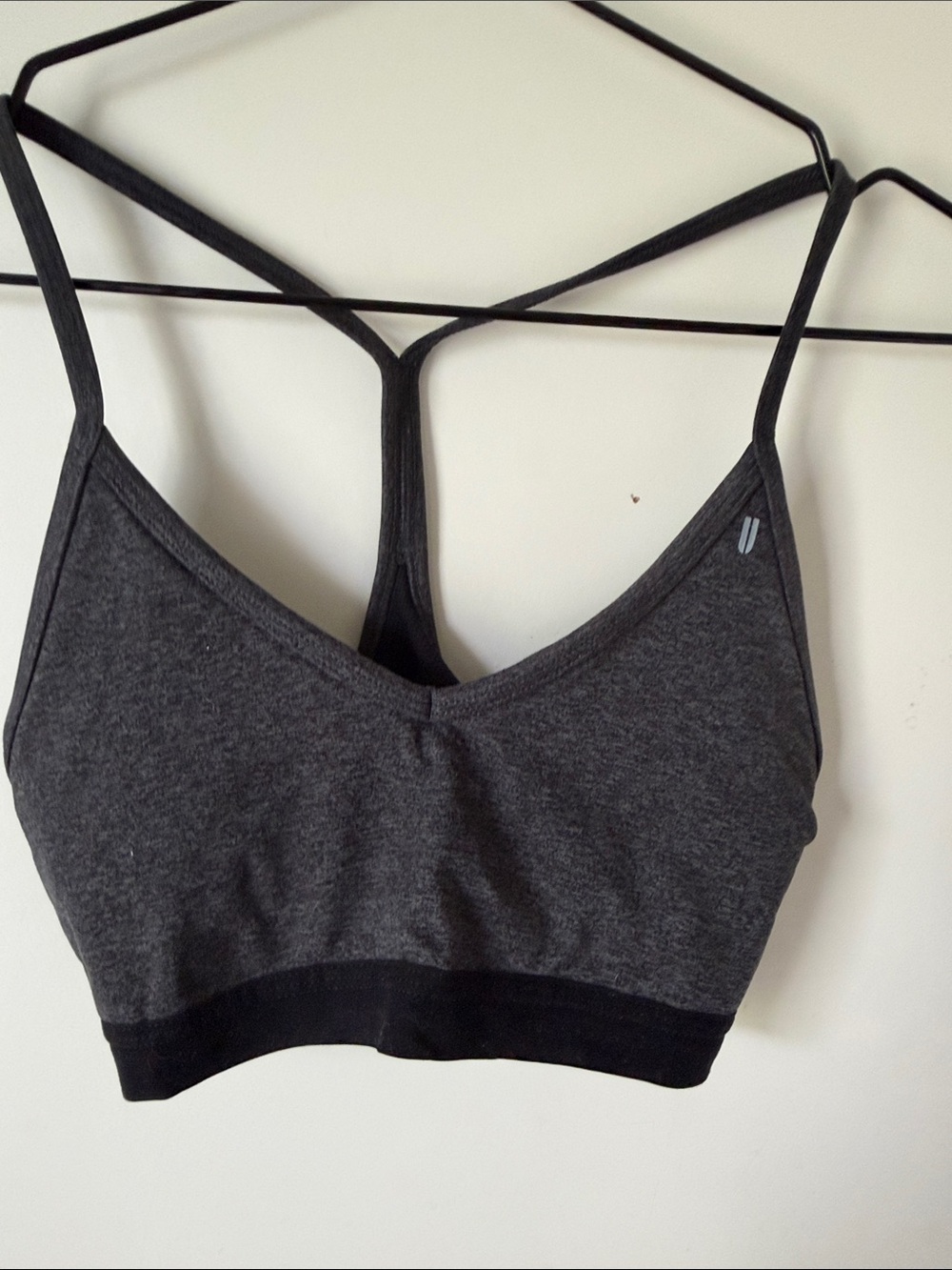 Nobull Seamless Charcoal Gray Strappy Bralette